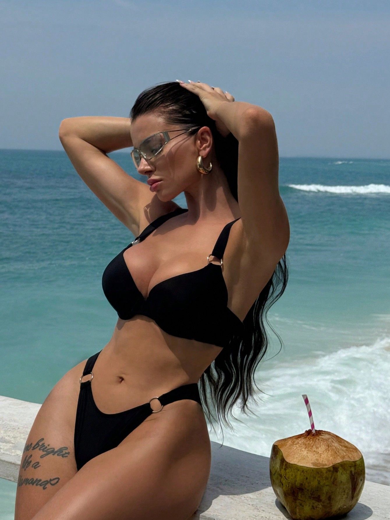 Women Solid Bikini Two Pieces Swimwear