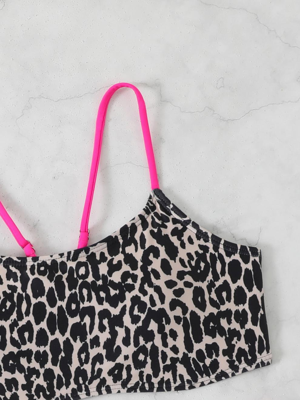 Sexy Leopard Print Two-Piece Bikini Swimsuit for Women