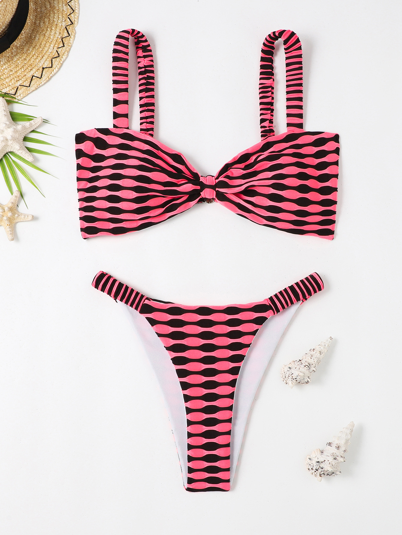 Sexy Striped Two-Piece Bikini Swimsuit for Women