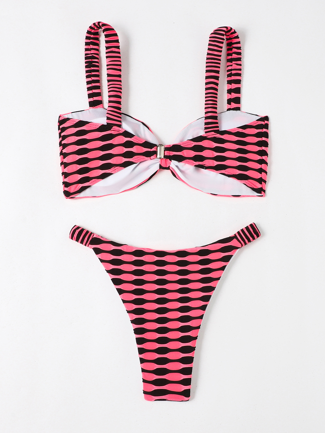 Sexy Striped Two-Piece Bikini Swimsuit for Women